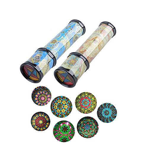 Daity 2pcs Kaleidoskop Polygonales Spiegelspielzeug Lernspielzeug Kinder Dekompressionsspielzeug Drehbar von Daity