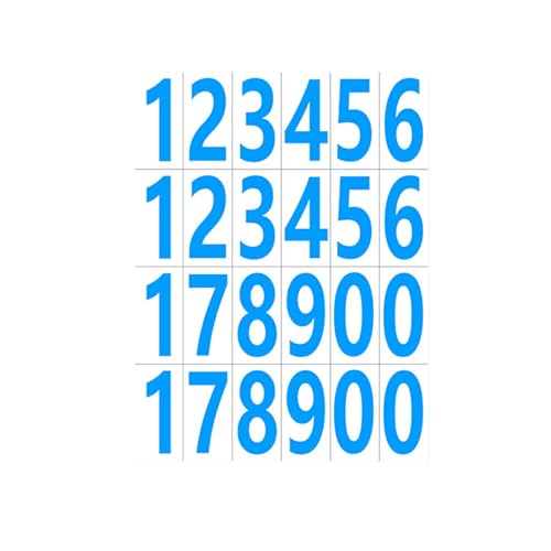 Dajidafu 20 Stück Selbstklebende Nummernaufkleber mit breitem Anwendungsbereich, einfach anzubringen und wasserfest, Selbstklebende Buchstabenaufkleber, stark haftend, Blaue Zahlen von Dajidafu