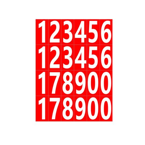 Dajidafu 20 Stück Selbstklebende Nummernaufkleber mit breitem Anwendungsbereich, einfach anzubringen und wasserfest, Selbstklebende Buchstabenaufkleber, stark haftend, Weiße Zahlen von Dajidafu