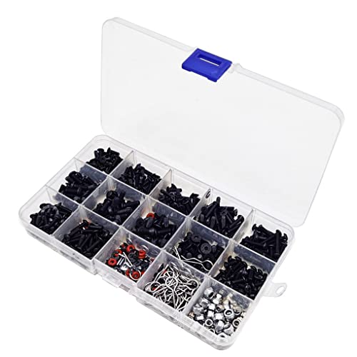 Dajidafu 500 Stück/Set RC Auto Schrauben Muttern Sortiment Modell Fahrzeug Reparatur Befestigungen Hardware Aufbewahrungsbox Autozubehör von Dajidafu