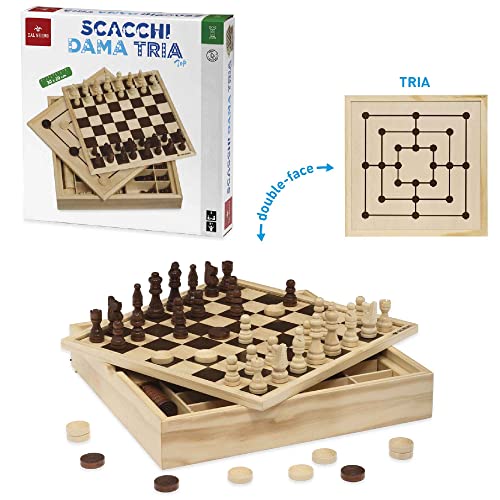 Dal Negro 53908 - Schach DAMA Tria, Naturholz von Dal Negro