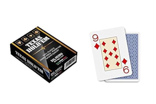 Dal – Deck of Professional Poker Cards Texas Hold'em Casino Qualität, plastifiziert und wasserdicht, 1 Deck mit 55 Jumbo-Index mit Jolly, Blauer Rückseite, hergestellt in Italien von Dal Negro