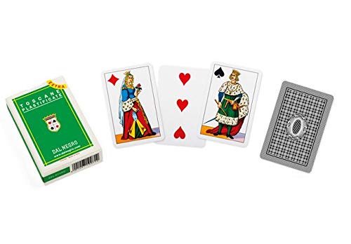 Dal Negro Toskane Extra 014005: Traditionelle Italienische Spielkarten, Grünes Gehäuse, 1 Deck à 40 Karten, 58 x 88 mm, PVC, 36+ Jahre, Klassisch, Unisex von Dal Negro