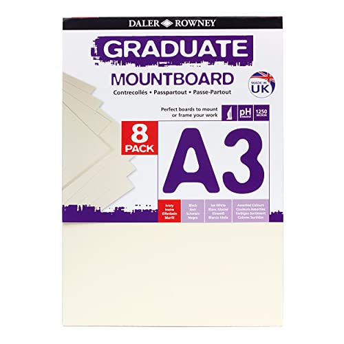 Daler Rowney A3 Graduate Mount Board Ivory [Pack of 8] von Daler Rowney