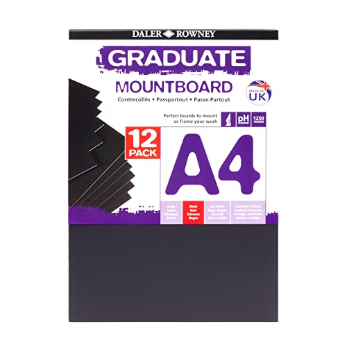 Daler Rowney Graduate 329412012 A4 A2-Passepartout, 12 Stück, Elfenbeinfarbe von Daler Rowney