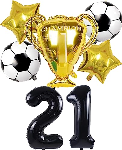Dalettu Fußball 21. Geburtstag Deko Jahre Mann, Luftballons Fußball Geburtstagsdeko 20 Jahre Männer, Schwarz Riesen Folienballon Zahlen 21, Fußball Thema 21 Jahr Jahre Mann Party Deko Luftballons Dalettu Fußball 21. Geburtstag Deko Jahre Mann, Luftballons Fußball Geburtstagsdeko 20 Jahre Männer, Schwarz Riesen Folienballon Zahlen 21, Fußball Thema 21 Jahr Jahre Mann Party Deko Luftballons von Dalettu