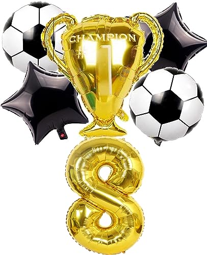 Dalettu Fußball 8. Geburtstag Deko Junge, Luftballons Fußball Geburtstagsdeko 8 Jahre Kinder, Gold Riesen Folienballon Zahlen 8, Fußball Thema 8 Jahr Kindergeburtstag Party Deko Luftballons Dalettu Fußball 8. Geburtstag Deko Junge, Luftballons Fußball Geburtstagsdeko 8 Jahre Kinder, Gold Riesen Folienballon Zahlen 8, Fußball Thema 8 Jahr Kindergeburtstag Party Deko Luftballons von Dalettu