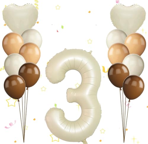 Dalettu Luftballon 3. Geburtstag Mädchen Deko, Ballons Cremeweiß Zahl 3 Luftballon, Happy Birthday Ballons Aprikose Braun Nummer 3 Herz Folienballon für Mädchen Kinder 3. Geburtstag Party Deko Dalettu Luftballon 3. Geburtstag Mädchen Deko, Ballons Cremeweiß Zahl 3 Luftballon, Happy Birthday Ballons Aprikose Braun Nummer 3 Herz Folienballon für Mädchen Kinder 3. Geburtstag Party Deko von Dalettu