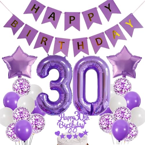 Dalettu Luftballons 30. Geburtstag Dekoration, Tortendeko Happy 30th Birthday Deko 30 Jahre Frau, Folienballon Zahl 30 Lila, Deko 30. Geburtstag Frauen, Lila Geburtstagsdeko 30 Jahr Männer Frauen Dalettu Luftballons 30. Geburtstag Dekoration, Tortendeko Happy 30th Birthday Deko 30 Jahre Frau, Folienballon Zahl 30 Lila, Deko 30. Geburtstag Frauen, Lila Geburtstagsdeko 30 Jahr Männer Frauen von Dalettu
