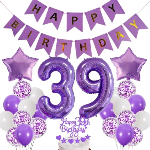 Dalettu Luftballons 39. Geburtstag Dekoration, Tortendeko Happy 39th Birthday Deko 39 Jahre Frau, Folienballon Zahl 39 Lila, Deko 39. Geburtstag Frauen, Lila Geburtstagsdeko 39 Jahr Männer Frauen Dalettu Luftballons 39. Geburtstag Dekoration, Tortendeko Happy 39th Birthday Deko 39 Jahre Frau, Folienballon Zahl 39 Lila, Deko 39. Geburtstag Frauen, Lila Geburtstagsdeko 39 Jahr Männer Frauen von Dalettu