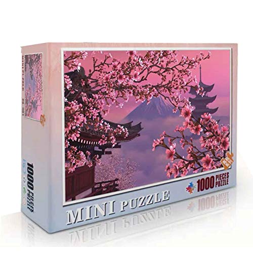 Mini 1000 Teile Kirschblüten Puzzle kleinste schwierige Malerei Kirschblüten Herausforderung Puzzle 1000 Teile für Erwachsene Geschenk (Größe 42,5 x 30 cm) von DaliyFu