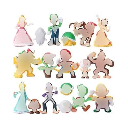 Damoff Geburtstag Figuren Modellieren Collectible Actionfiguren Spielzeug Ornamente Kuchen Deko Figur Tortendeko 18pcs bunt von Damoff