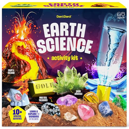 Earth Science Kit für Kinder – Wissenschaftssets für Kinder im Alter von 8–12 Jahren, 5–7 – 7 8 9 10 Jahre alte Jungen – Geburtstagsgeschenk – Geschenke für Jungen und Mädchen – von Dan&Darci