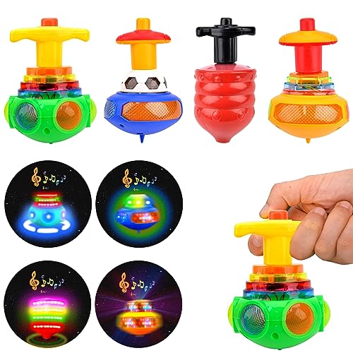 Leuchtende Musik Gyro, Musik Blinkendes Leuchten Spielzeug, Kreisel Spielzeug mit LED-Licht Glänzende Spielzeug, Gyroskop-Spielzeug für Kinder (A) von Dandin