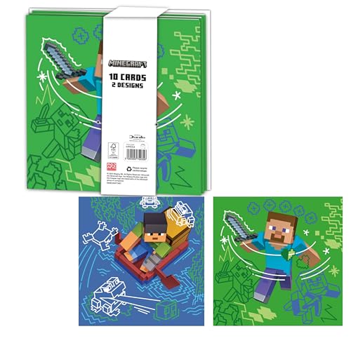 Danilo Promotions Ltd Minecraft Geburtstagskarten, 10 Stück, Dankeskarten, 2 Designs Danilo Promotions Ltd Minecraft Geburtstagskarten, 10 Stück, Dankeskarten, 2 Designs von Danilo Promotions LTD