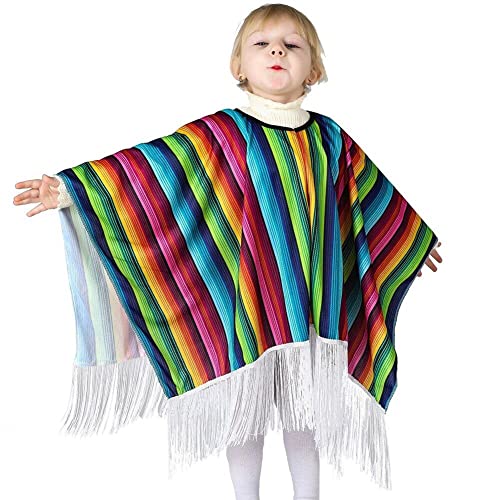 Danlai Mexikanische Fiesta Serape Poncho Kostüm Buntes Kostüm Accessoire Fun Feierliche Party Gunst Für Kinder von Danlai