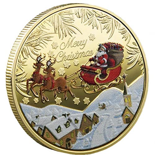 Weihnachtsgedenkmünze, Frohe Weihnachten Santa Claus Sammelbare Münzen Souvenir Geschenk Für Neujahr Weihnachten Strumpf Stoffe von Danlai