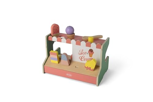 Dantoy - Eisdiele Kinder Holz - Rollenspiel - Holzspielzeug - mit Zubehör - 3+ Jahre von Dantoy