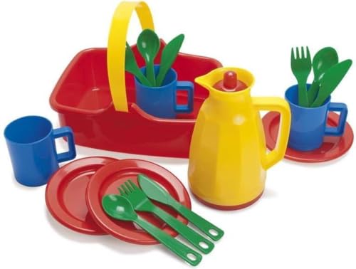 Dantoy Plastic Picnic Set for 3, Role Play Toys for Kids with 18 Pieces, Made in Denmark von Dantoy