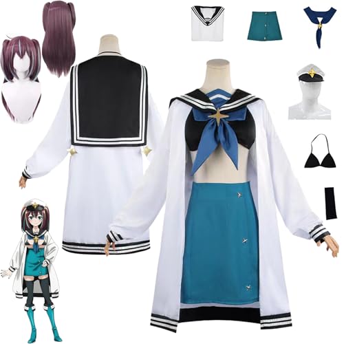 Daotutu Anime Gushing over Magical Girls Cosplay Kostüm Outfit Rolle Akoya Matama Uniform Komplettset Set Halloween Karneval Party Dress Up Anzug mit Perücke für Frauen Mädchen (2XL) von Daotutu