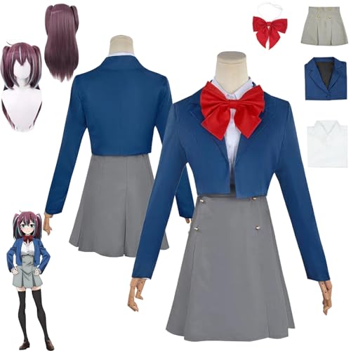 Daotutu Anime Gushing over Magical Girls Cosplay Kostüm Outfit Rolle Akoya Matama Uniform Komplettset Set Halloween Karneval Party Dress Up Anzug mit Perücke für Frauen Mädchen (L) von Daotutu