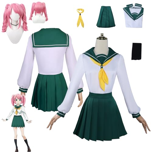 Daotutu Anime Gushing over Magical Girls Cosplay Kostüm Outfit Rolle Hanabishi Haruka JK Uniform Komplettset Set Halloween Karneval Party Dress Up Anzug mit Perücke für Frauen Mädchen (2XL) von Daotutu