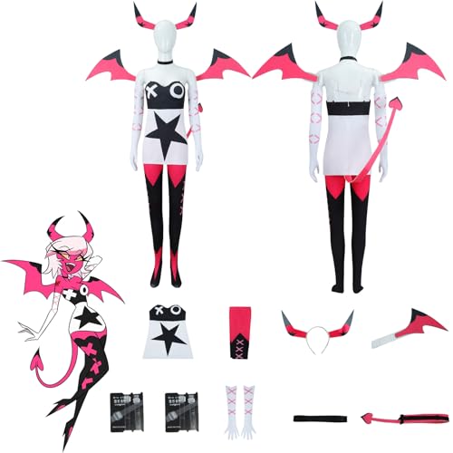 Daotutu Anime Hazbin Hotel Cosplay Kostüm Outfit Rolle Verosika Mayday Uniform Komplettset Set Halloween Karneval Party Dress Up Anzug mit Tail (2XL) von Daotutu