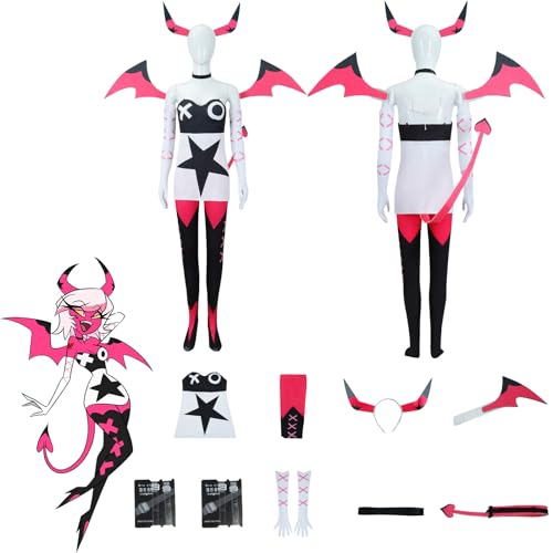 Daotutu Anime Hazbin Hotel Cosplay Kostüm Outfit Rolle Verosika Mayday Uniform Komplettset Set Halloween Karneval Party Dress Up Anzug mit Tail (M) von Daotutu