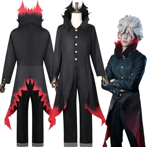 Daotutu Anime Takakura Ken Cosplay Kostüm für Dandadan Cosplay Outfit Rollenspiel Uniform Rolle Aira Shiratori Schwarz Mantel Hose Maske Brille Komplettes Set Halloween Dress Up Anzug für Männer von Daotutu