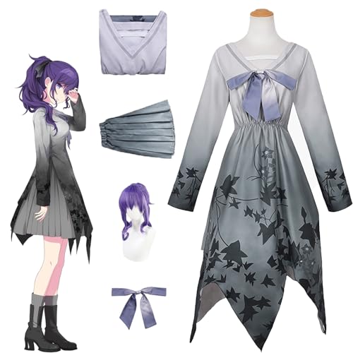 Daotutu Asahina Mafuyu Project Sekai Colourful Stage Cosplay Perücke Kostüm Outfit für Frauen Mädchen Anime Charakter Mizuki Akiyama Grau Uniform Full Set Halloween Karneval Party Dress Up Anzug (3XL) von Daotutu