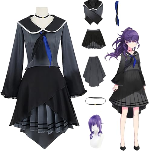 Daotutu Asahina Mafuyu Project Sekai Colourful Stage Cosplay Perücke Kostüm Outfit für Frauen Mädchen Anime Charakter Schwarz Jacke Uniform Komplettes Set Halloween Karneval Party Dress Up Anzug (S) von Daotutu