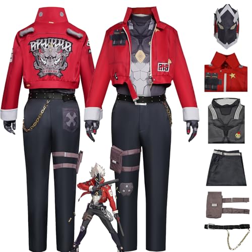 Daotutu Billy Kid Zenless Zone Zero Cosplay Kostüm Maske für Männer Charakter Nicole Demara Uniform Erwachsene Komplettset Jacke Dress Up Anzug Outfits Halloween Karneval Party Geschenke (XS) von Daotutu