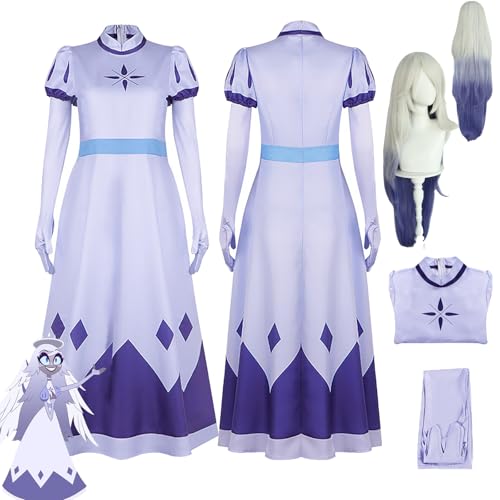 Daotutu Emily Hazbin Hotel Cosplay mit Wig Kostüm für Frauen Anime Charakter Vaggie Rot Uniform Erwachsene Kleid Komplettset Jacke Dress Up Anzug Outfits Halloween Karneval Party (L) von Daotutu