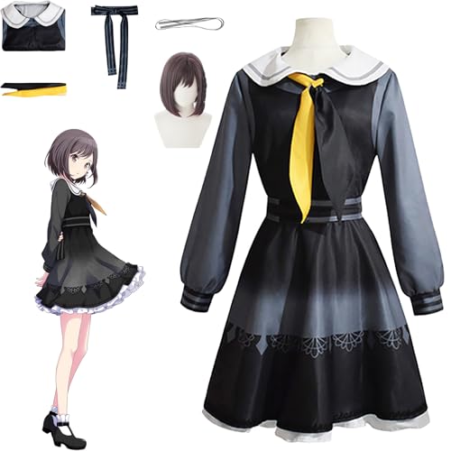 Daotutu Ena Shinonome Project Sekai Colourful Stage Cosplay Perücke Kostüm Outfit für Frauen Mädchen Anime Charakter Schwarz Jacke Uniform Komplettes Set Halloween Karneval Party Dress Up Anzug (L) von Daotutu