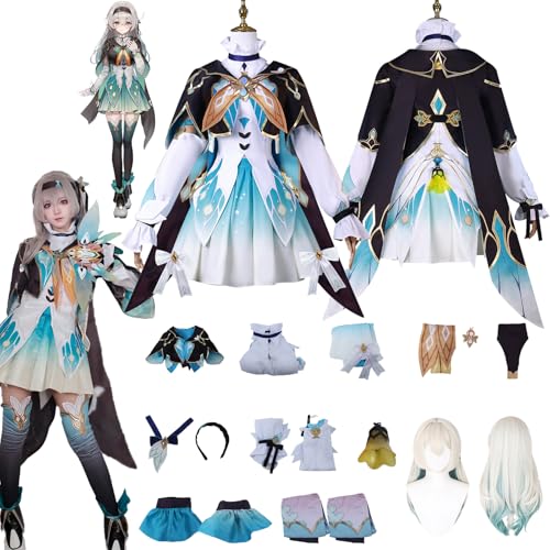 Daotutu Firefly Honkai Star Rail Cosplay Kostüm mit Perücke für Frauen Charakter Robin Uniform Erwachsene Komplettset Jacke Dress Up Anzug Outfits Halloween Karneval Party Geschenke (2XL) von Daotutu