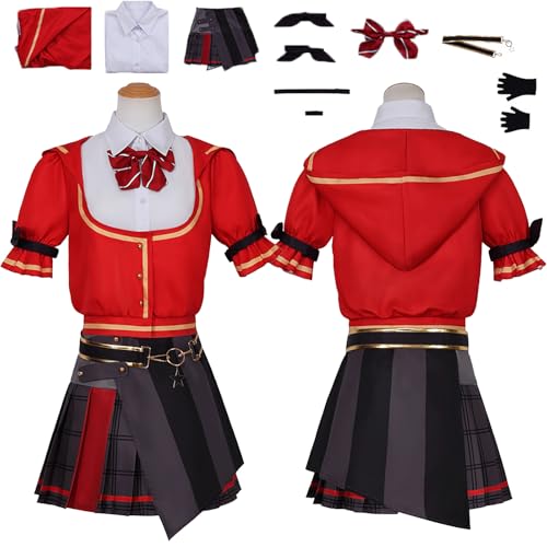 Daotutu Hanami Mochizuki Project Sekai Colourful Stage Cosplay Kostüm Outfit für Frauen Mädchen Anime Charakter Asahina Mafuyu Rot Uniform Komplettes Set Halloween Karneval Party Dress Up Anzug (XL) von Daotutu