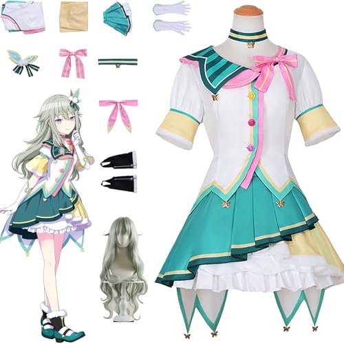 Daotutu Nene Kusanagi Project Sekai Colourful Stage Cosplay Perücke Kostüm Outfit für Frauen Mädchen Anime Charakter Asahina Mafuyu Blau Kleid Uniform Set Halloween Karneval Party Dress Up Anzug (S) von Daotutu