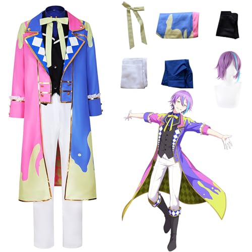 Daotutu Rui Kamishiro Project Sekai Colourful Stage Cosplay Perücke Kostüm Outfit für Männer Jungen Anime Charakter Rosa Jacke Uniform Komplettes Set Halloween Karneval Party Dress Up Anzug (3XL) von Daotutu