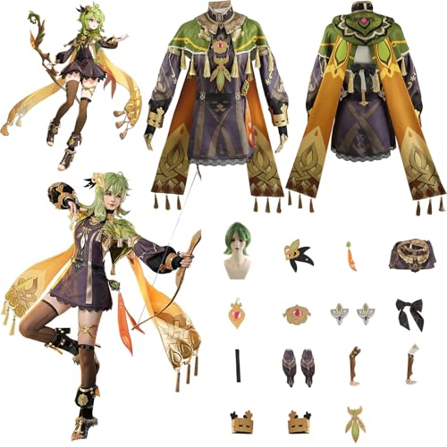 Daotutu Spiel Genshin Impact Cosplay Kostüm Outfit Rolle Collei Navia Cosplay Uniform Komplettset Set Halloween Karneval Party Dress Up Anzug mit Perücke (M) von Daotutu