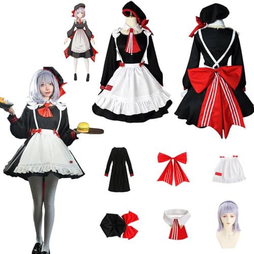 Daotutu Spiel Genshin Impact Cosplay Kostüm Outfit Rolle Noelle Cosplay Uniform Komplettset Set Halloween Karneval Party Dress Up Anzug mit Perücke (S) von Daotutu