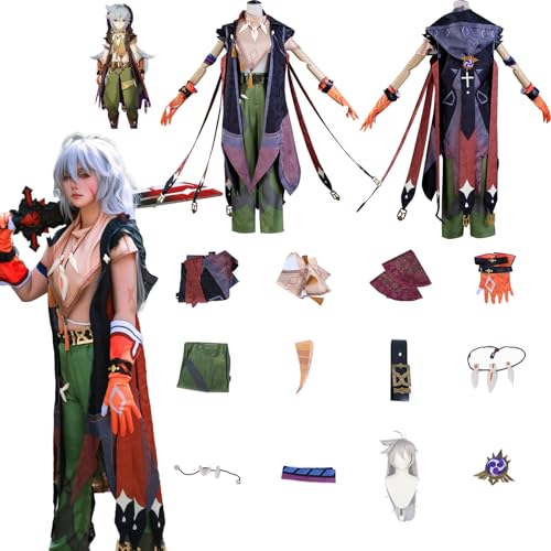 Daotutu Spiel Genshin Impact Cosplay Kostüm Outfit Rolle Razor Cosplay Uniform Komplettset Set Halloween Karneval Party Dress Up Anzug mit Perücke (L) von Daotutu