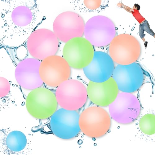 Daover 12 Stück Wasserbomben Wiederverwendbar, Schnell Befüllbare Silikon Wasserball für Kinder Erwachsene, Wiederverwendbare Wasserbomben aus Silikon, Geeignet für Sommer-Mottopartys, Poolpartys von Daover