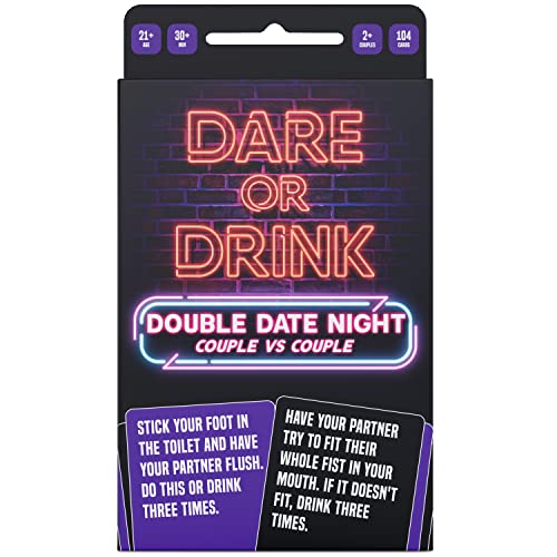 Dare or Drink "Double Date Night" Party-Kartenspiel, lustige Erwachsenen-Paare-Spiele für Doppel-Date-Nacht, wettbewerbsfähige, fesselnde und spielerische Pflicht, Herausforderungen und lustige Fragen von Dare or Drink
