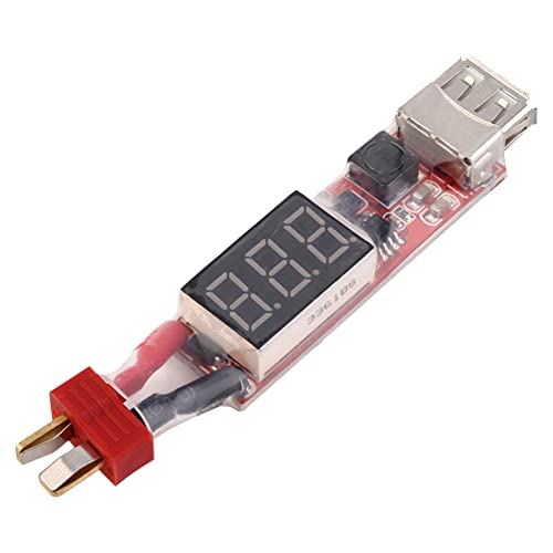 Dariokki 2S-6S Lipo-Lithium- T-Stecker auf USB-Ladeger?T-Konverter mit Spannungsanzeige-Adapterplatine zum Schutz der Telefonfunktionen von Dariokki