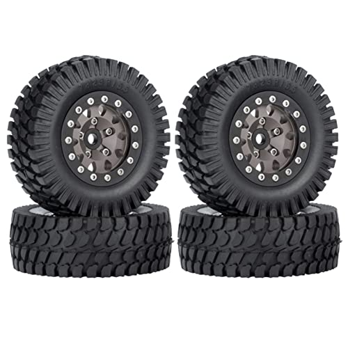 Dariokki ST¨¹CKE 76 Mm 1,55 Metall Beadlock Felgen Reifen Set f¨¹r 1/10 RC Crawler Auto Axial Jr, Schwarz Edge von Dariokki