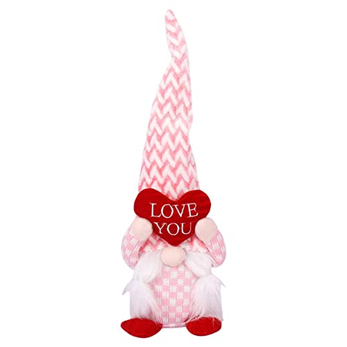 Dariokki Valentines Day Gnomes Love Faceless Doll Ornament Valentinstagspuppe, Geschichtetes Tablett Ornament Home Decor-B von Dariokki
