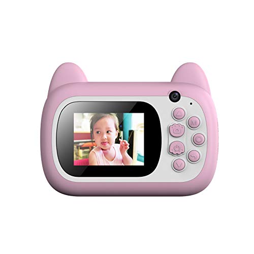 Darmlly 2.4Zoll Dual Camera Toys Niedlicher Cartoon 2400W HD Digitalkamera Foto Video Mini Kinderkamera Rosa von Darmlly