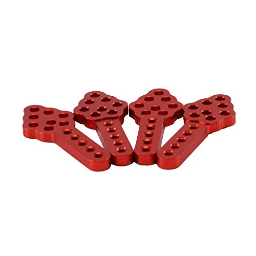 Darmlly 4 StüCke CNC Metall Stoß DäMpfer Halterung HöHen Verstellung StäNder für RC Crawler Auto Axial SCX10 90046 D90 D110, Rot von Darmlly