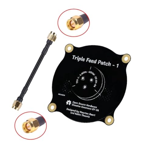 Darmlly 5,8 GHz-Dreifach-Feed-Patch-Antenne SMA, Directionale Zirkular Polarisierte Antenne für FPV Fatshark-Brillen RC-Drohnenersatzteile von Darmlly