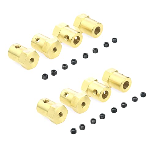 Darmlly 8PCS 5mm Bis 12mm Messing Kombinierer Radnabe Sechskantadapter für B14 B16 C14 C24 MN D90 D91 MN99S RC Auto Upgrade Teile von Darmlly